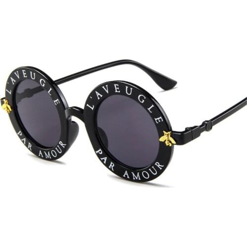 ZXRCYYL 2019 new sunglasses small bees round frame sunglasses men women brand designer retro glasses trend sunglasses UV400