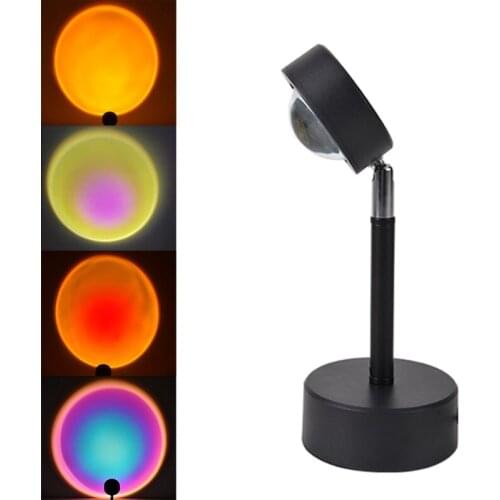 Night Light Projector Led Lamp 180 Degree Rotation Sun Sunset Projection Lamp for Living Room Home Party Bedroom Decor