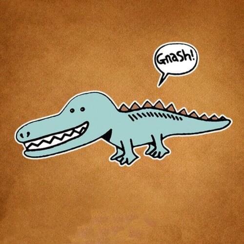 Cartoon Animal Heat Transfers Washable Ironing Stickers Badges Appliques Letter Crocodile Patches For Children Gift