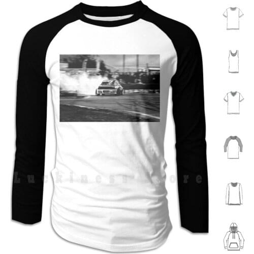 Drifting hoodies long sleeve Drift E30 Mod Car Race Racing Burn Out Tyre Smoke Black And White