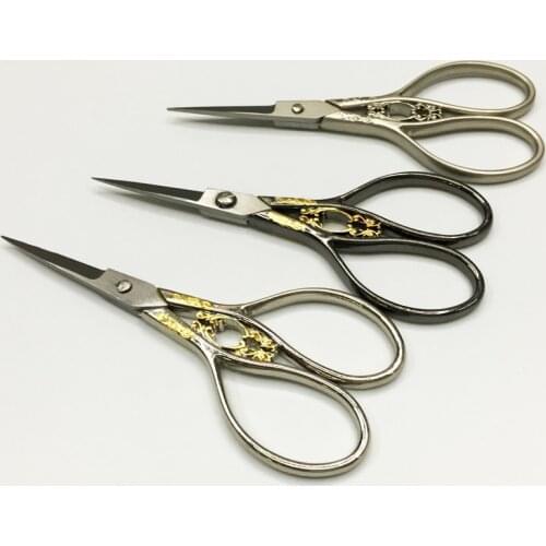 Stainless steel vintage Europe style tailor scissors antique design household trimming scissors 3 Color option