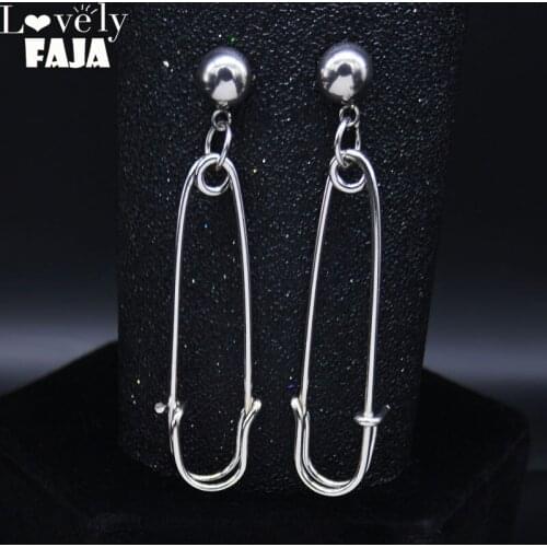 2021 Fashion Punk Pin Stainless Steel Stud Earrings for Women Stud Earring Jewelry acero inoxidable joyeria mujer E613002