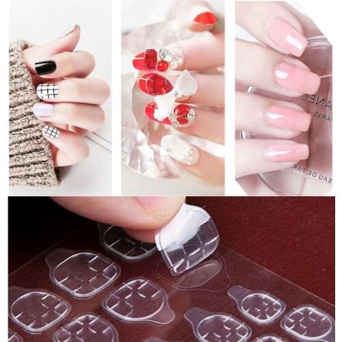 10 sheets 24 Pcs Nail Glue Sticker Double-side Transparent False Nail Tips Adhesive Glue Sticker Nail Art Accessories