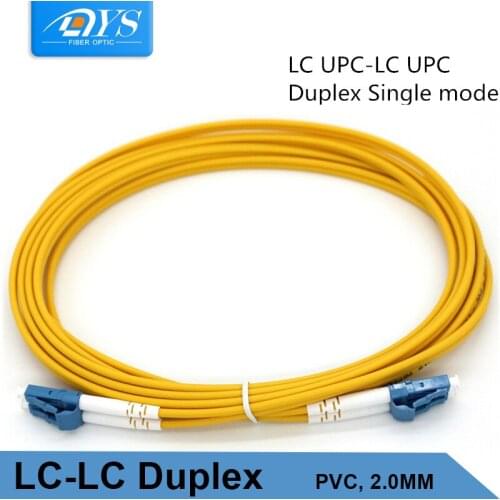 10pcs LC UPC-LC UPC Singlemode Duplex 2.0mm indoor Optic Fiber Patch Cable LC Fiber Optic Jumper 9/125-0.5M Yellow
