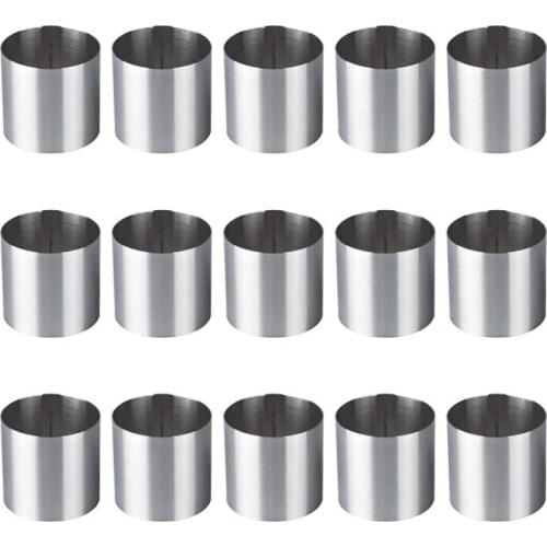 15 Pieces Stainless Steel Mousse Rings Round Biscuit Cutter Cake Mold Kitchen Baking Pastry Tool for Tart,Fondant,Etc