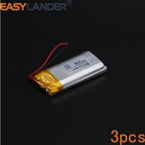 3pcs/Lot 3.7V 800mAh Rechargeable li Polymer Li-ion Battery For bluetooth headset mp3 MP4 speaker mouse recorder 082050 802050