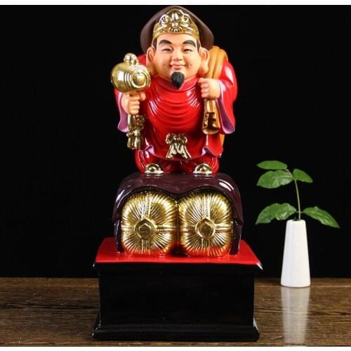 38cm Large # Japan HOME SHOP Temple Worship TOP efficacious Talisman God of wealth DA HEI TIAN money fortune god buddha statue