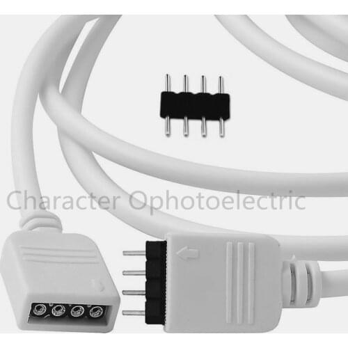 4Pin Extension Wire Cable Cord Connector RGB 5050 3528 LED Strip Light connecotr wire for 5050 3528 RGB LED Strip Light 1m 2m 5m