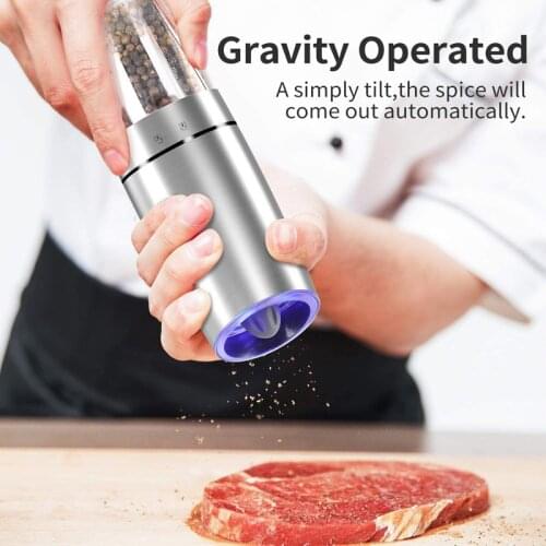 Stainless steel Automatic electric Pepper Grinder Seaningmill for kitchen multifunction smash machine Kitchen pepper mill