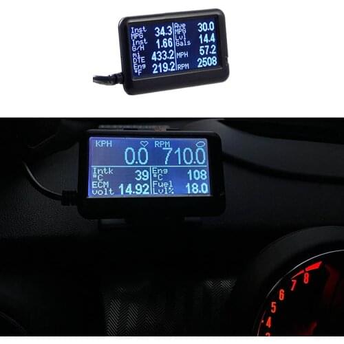 Automobile Universal Detector UltraGauge OBD2 OBD Scanner Code Reader Gauges & Mileage Calculator EM plus v1.4c