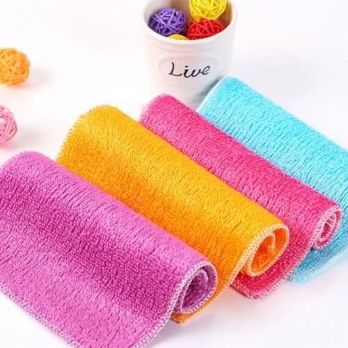 Microfiber Bamboo Towel For Washing Dishes Household Dishcloths Drying Kitchen Small Items Home Utensils Cleaning Supplies