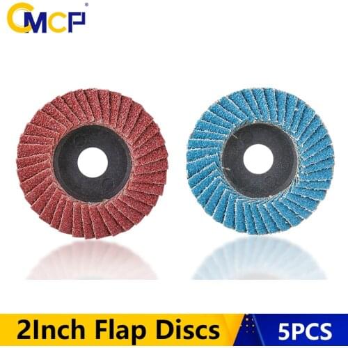 CMCP 2Inch Flap Discs 5pcs Polishing Grinding Wheel Sanding Flap Disc For Grit Angle Grinder Metal Plastic Wood Abrasive Tool
