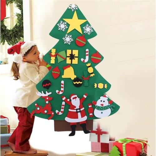 Childrens Creative DIY Christmas Tree Felt DIY Craft Magic Creative Puzzle Decoration Toy Party Holiday Christmas