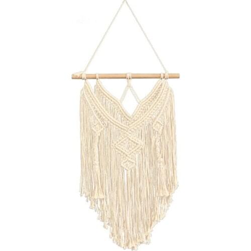 Double Layers Macrame Woven Wall Hanging, Modern Geometric Bohemian Wall Art Decoration for Home House Living Room, Bedroom