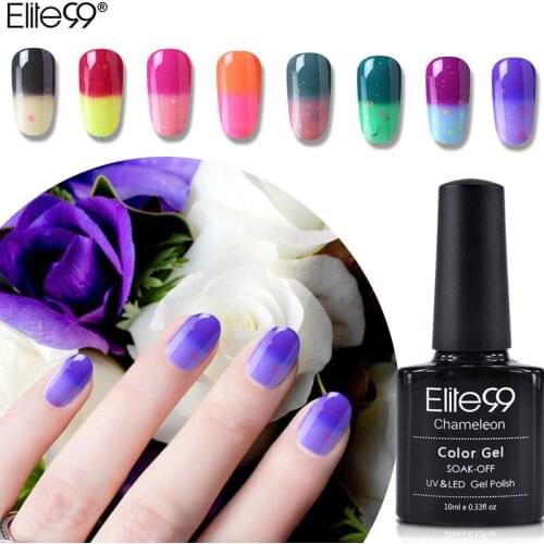 Elite99 Temperature Changing Cheese Nail Gel Polish 10ml Chameleon Change Gel Lacquer Semi Permanent Color Change Gel Varnish