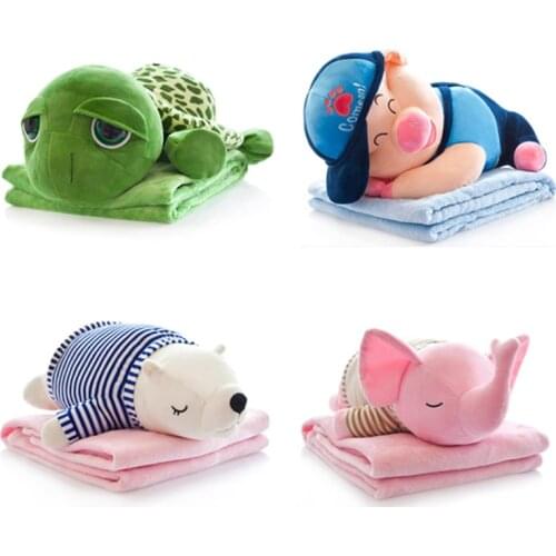 100x160cm Cartoon Animal Blanket Flannel Blanket With Pillow Cushion Throws on Sofa Bed Travel Plaids Manta Fleece Blanket