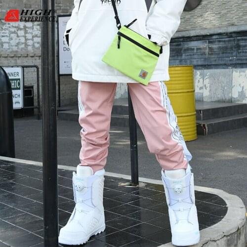 HIGH EXPERIENCE 2021 Winter Single Double Board Waterproof Thermal Windproof Ski Couple Fashion High Waist Cargo Pants Women