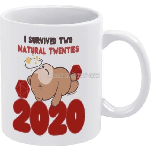 I Survived Natural 20s Owlbear Coffee Mugs Ceramic Personalized Mugs 11 Oz White Mug Tea Milk Cup Drinkware Travel Mug Bugsy An
