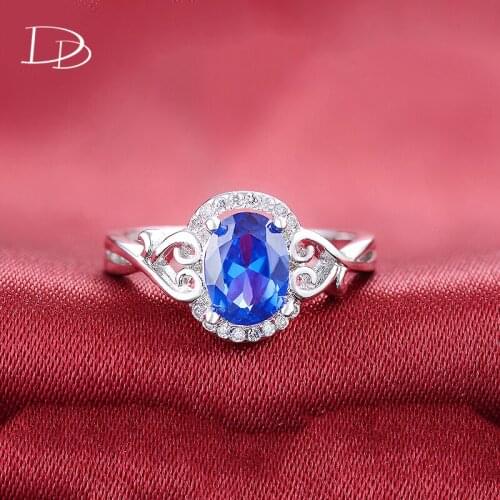 DODO Elegant Deep Blue Austrian Crystal Jewelry White/Rose Gold Color Rings For Women Charm Engagement Bijoux Femme Wholesale