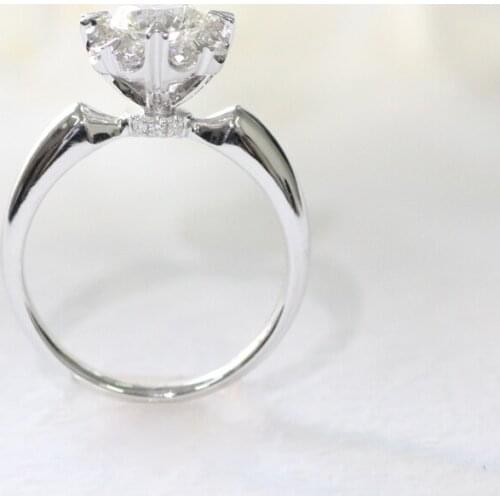 Sterling Silver 10k 14k white gold 100% 0.3ct 4.0mm Round Cut Moissanite Ring DEF Color VVS1 Wedding Engagement Ring For Women