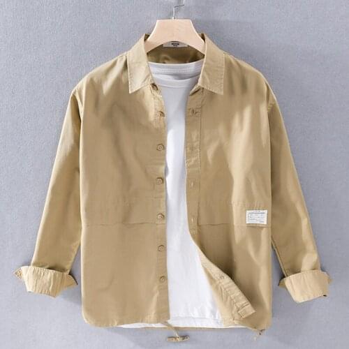 2021 Spring long-sleeved casual pure cotton jacket men brand fashion comfortable shirts for men outwear shirt mens chemise tops