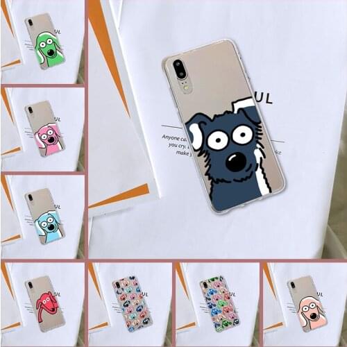 Cute Dog Puppy Soft Silicone Phone Case For Huawei P8 P9 Lite Mini 2017 Back Cover For Huawei P20 Lite Pro P9 P10 Plus P Smart