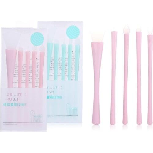 5Pcs Silicone Face Mask Makeup Brushes Set Facial Care Applicator Easy Colored Silicone Eyeshdow Eyeliner Concealer Mask Brush
