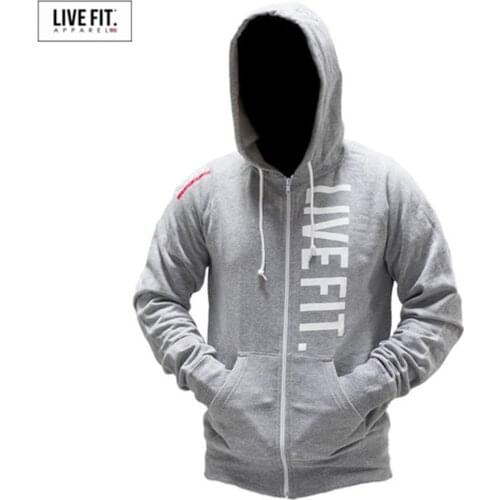 New Man Cotton Sports Running GYM Hooded Sweater Mens Jacket Autumn And Winter Clothes With Zipper Pockets Daily WearHoodie