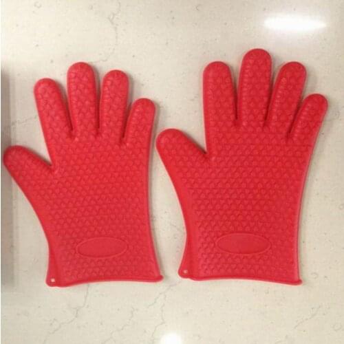 Wholesale Heat Resistant Silicone Glove Cooking Baking BBQ Oven Pot Holder Mitt Kitchen Red Hot Search