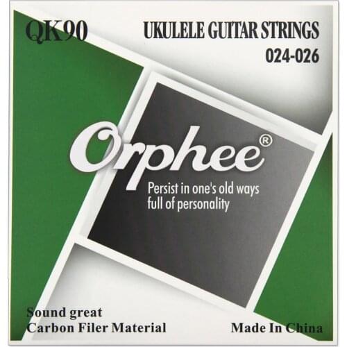 Orphee QK90 Professional Full Set Clear Nylon White Carbon Fiber Ukulele Strings for Soprano Concert Tenor