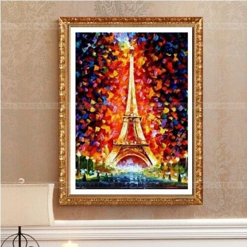 Embroidery Package Hot Sell Best Quality Cross Stitch Kits Eiffel Tower in Rain Free Shipping Hot Sell