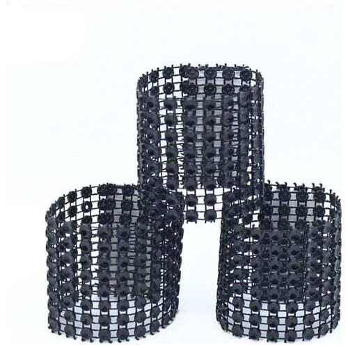 10Pcs/Set 24Kinds Colors Plastic Rhinestone Wrap Napkin Ring Napkin Buckle Hotel Wedding Supplies Home Chair Table Decoration