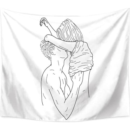 Psychedelic Tapestry Creative Line Draw Abstract Wall Hanging Boho Decor Hippie Valentine Decor For Home Wall Cloth Tapestries