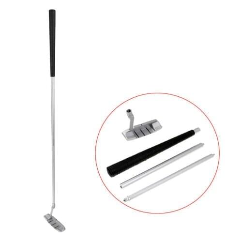 Right Hand 35" Collapsible Aluminum Alloy 3 Section Foldable Golf Putter Club Nonslip Rubber Hand Grip for Golf Putting Practice