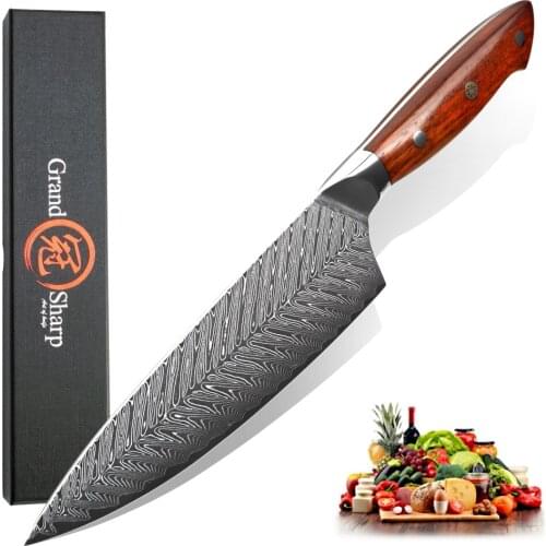Premium Chef Knife 67-Layer Japanese Damascus Steel Limited Edition Rosewood Kitchen Knives Luxury Cooking Tools Gyuto Slicer
