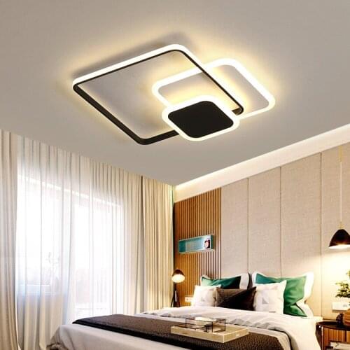 Nordic modern fashion white black and white square LED light source lighting ceiling lamp bedroom living room study