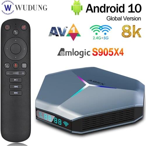 Smart TV A95X F4 Amlogic S905X4 Android 10.0 TV Box BT 4.1 G31 GPU RGB Light 4K HD 4GB 32GB 2.4G/5Ghz Wifi Set Top Fast Box
