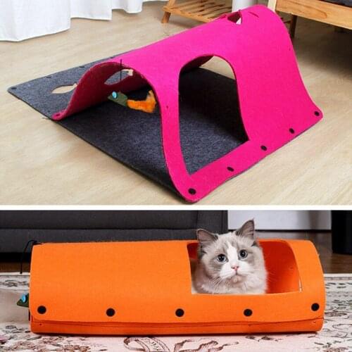 Felt Pet Tunnel Mat Pet Dog Cat Nest Toy Multifunctional Pet Tunnel Toys for Puppy Dog Cat Removable Pet Dog Toys Pet Products