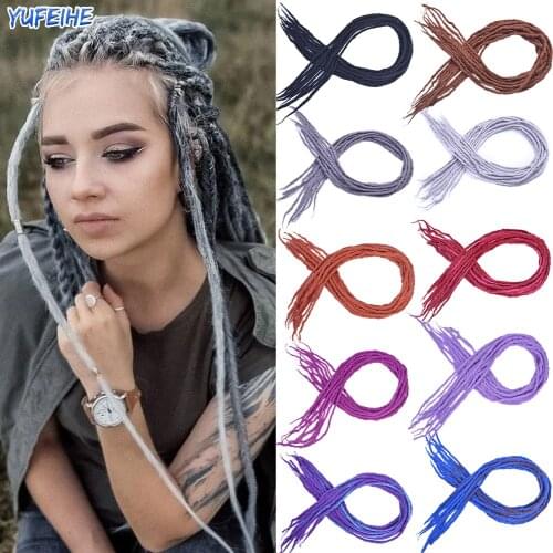 Handmade Crochet Braids Long Soft Dreadlocks Hair Extension 32 Colors Braiding Hair Synthetic Natural Braids Fashion Hairstyle