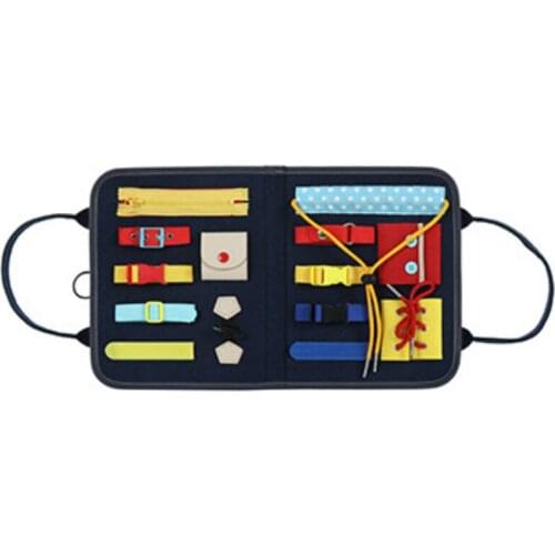 Busy Board Montessori Toys for Toddlers Foldable 14 PCS Sensory Toys Autism Toys Bag Desgin, Toddler Activity Board