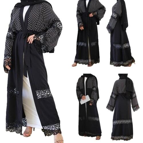 Abaya Kaftan Women Long Sleeve Maxi Dress Dubai Open Cardigan Kimono Ramadan Prayer Robe Islamic Kaftan Jilbab Caftan Muslim