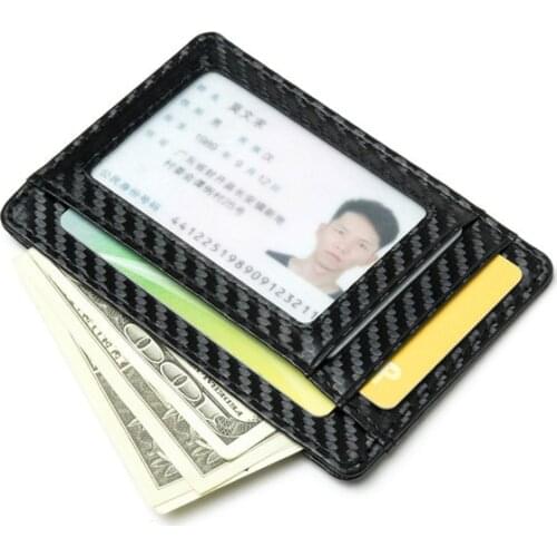 ZOVYVOL 2020 Fashion Style Black Carbon Fiber Card Holder Slim Thin RFID Men Women Smart Small Wallet PU Leather Pocketbooks