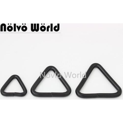 10-50 pieces Dark black 3 size 19mm 32mm 38mm Triangle non welded school bag strap webbing metal triangular rings