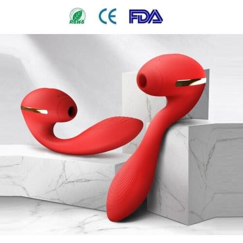 2 In 1 Wearable Vibrator Sucking G Spot Clitoris Stimulation Vibrating Dildo Oral Adult Sex Toys For Woman Dildo Sucker Massager