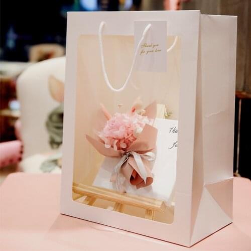 5 pcs delivery Flower pot INS style transparent handbag rectangular white bag explosion Valentines Day Christmas gift boxes