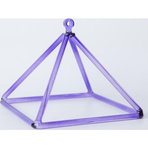 7inch Purple Color Crystal Singing Pyramid & Tetrahedron for Healing