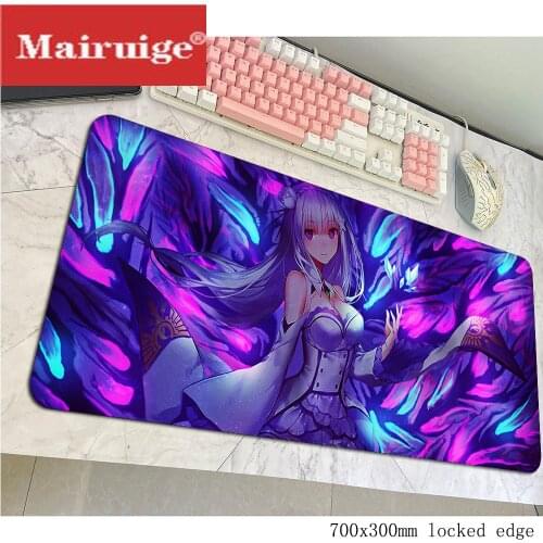 Anime large gaming mouse pad Emilia padmouse gamer accessories anime game new arrival pad keyboard mousepad