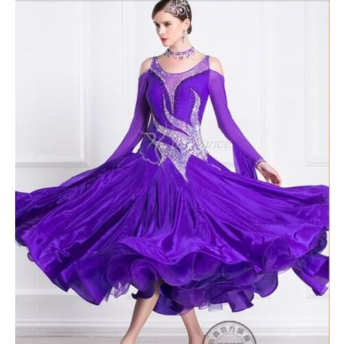 Ballroom dress woman ballroom dresses dance blue customize ballroom dress competition lycra B-18430