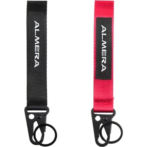 High quality Ribbon Webbing Car key ring Nylon Webbing Keychain with hawk buckle key ring for Nissan ALMERA car Accessories