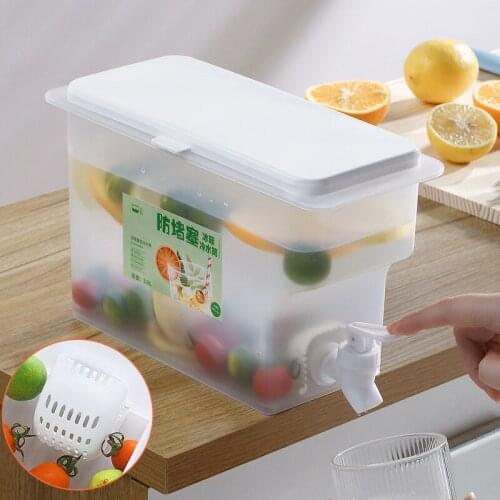 Refrigerator Cold Kettle With Faucet Large Capacity Lemon Fruit Teapot Summer Cool Water Bucket Cold Soak Bottle Household Tool